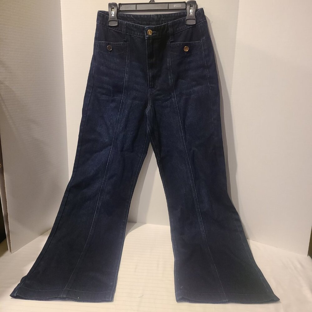 Sam Edelman Denim Jeans Women's Codie High Rise Soft Wide Leg Pant-Sz 8-Waist 28